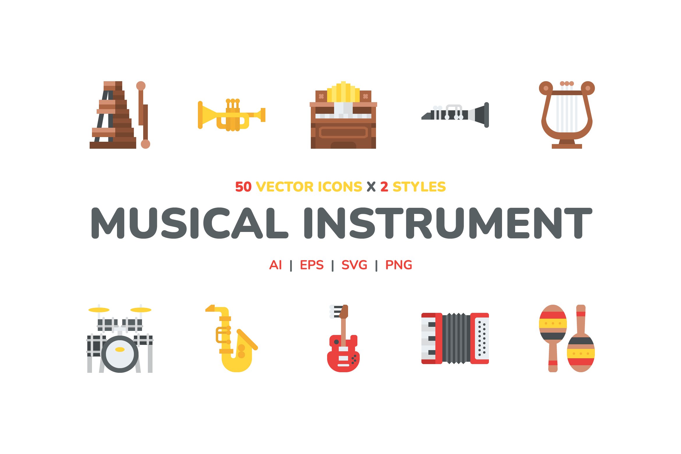 Music Instrument Icon Pack cover image.
