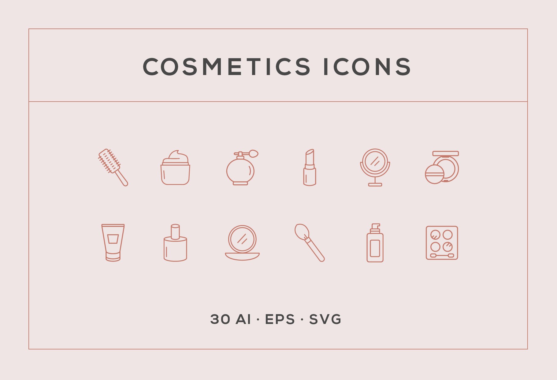 Cosmetics Line Icons cover image.