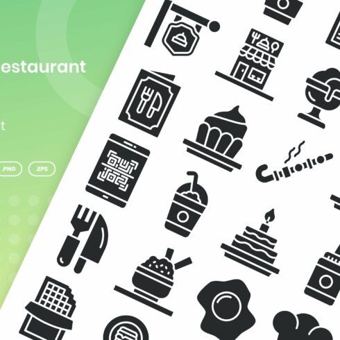 40 Food & Restaurant - Glyph cover image.