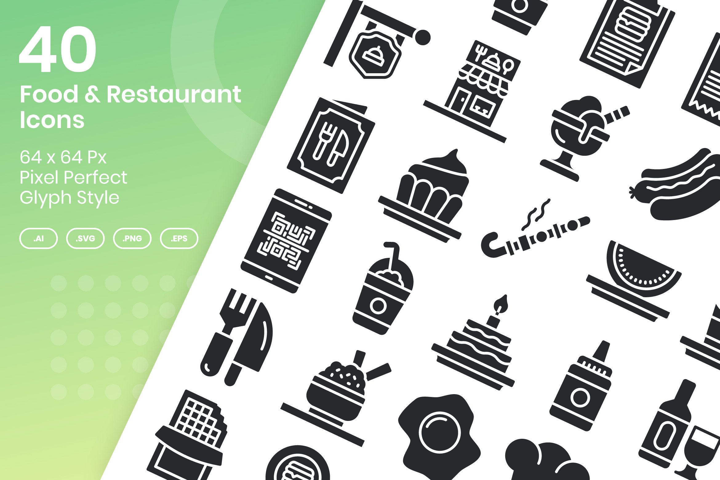 40 Food & Restaurant - Glyph cover image.