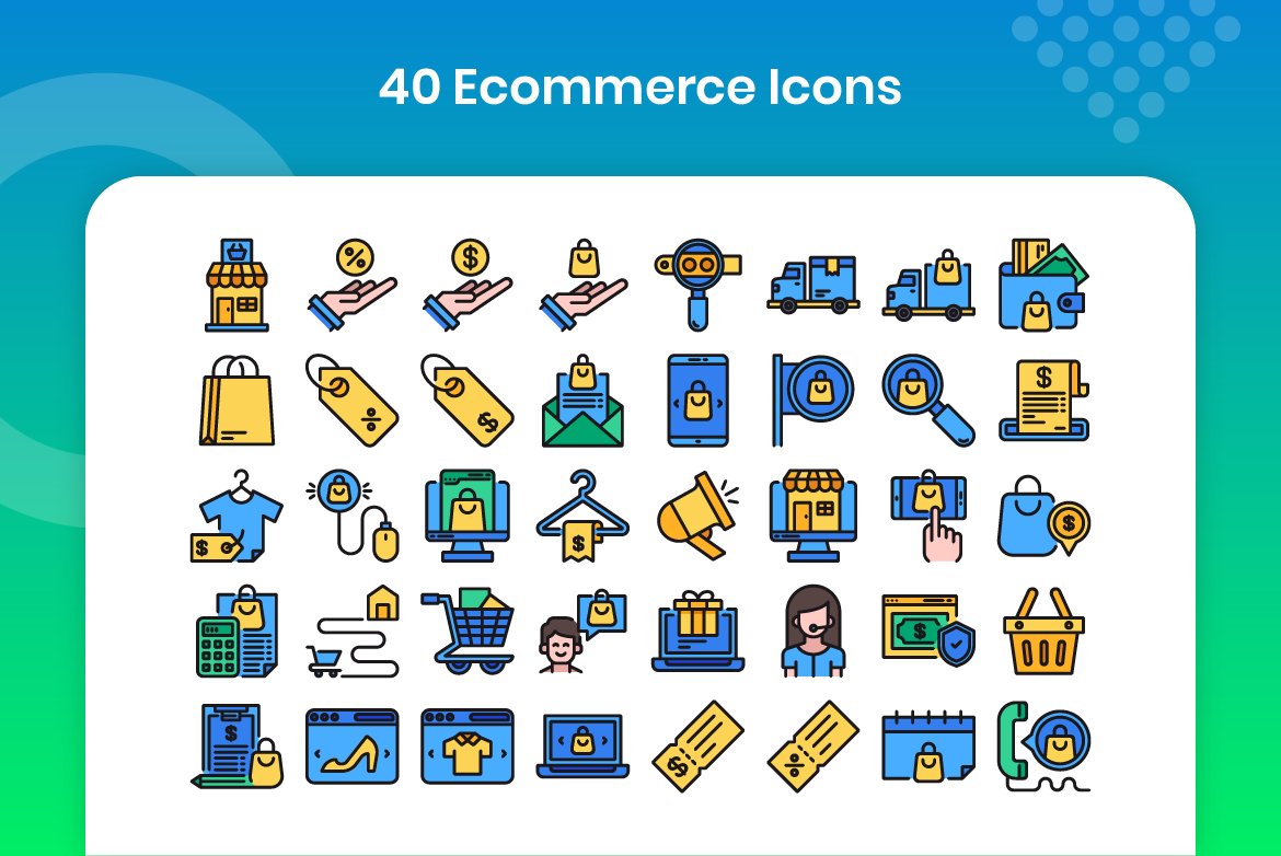 40 Ecommerce - Filled Line preview image.
