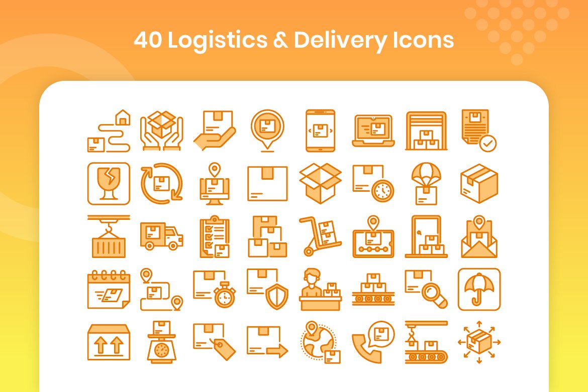 40 Logistics & Delivery Lineal Color preview image.