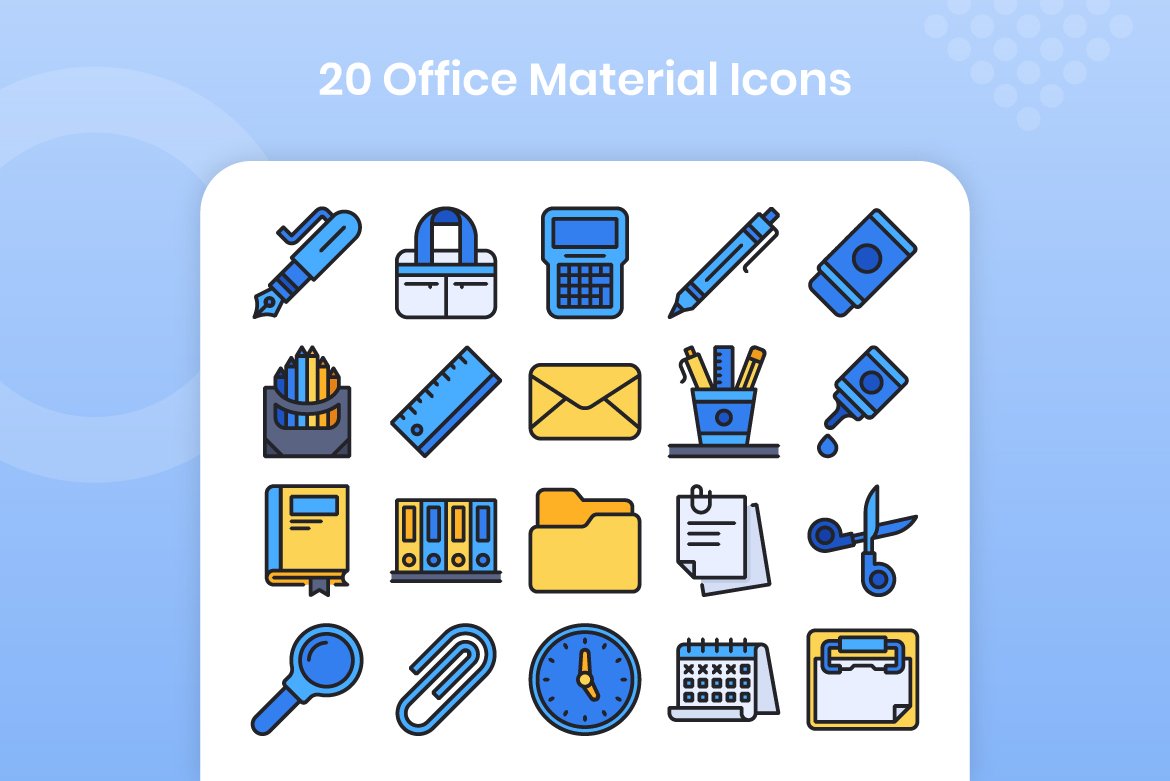 20 Office Material - Filled Line preview image.