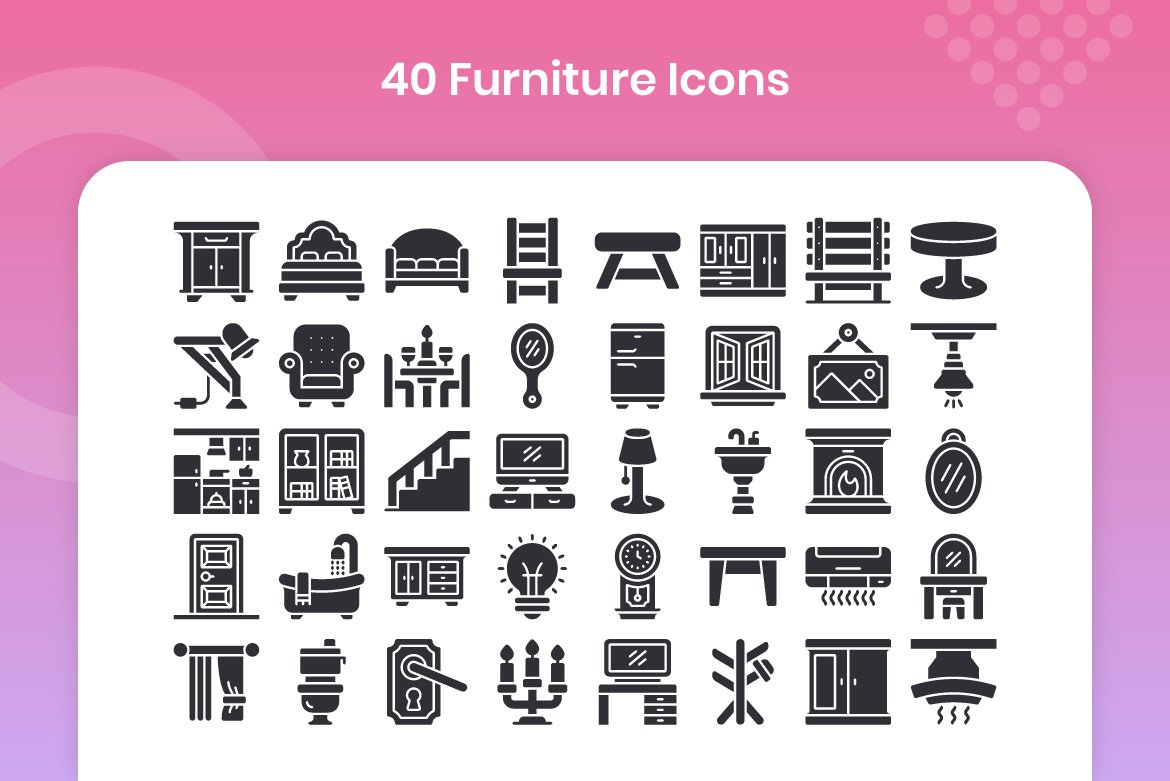 40 Furniture - Glyph preview image.