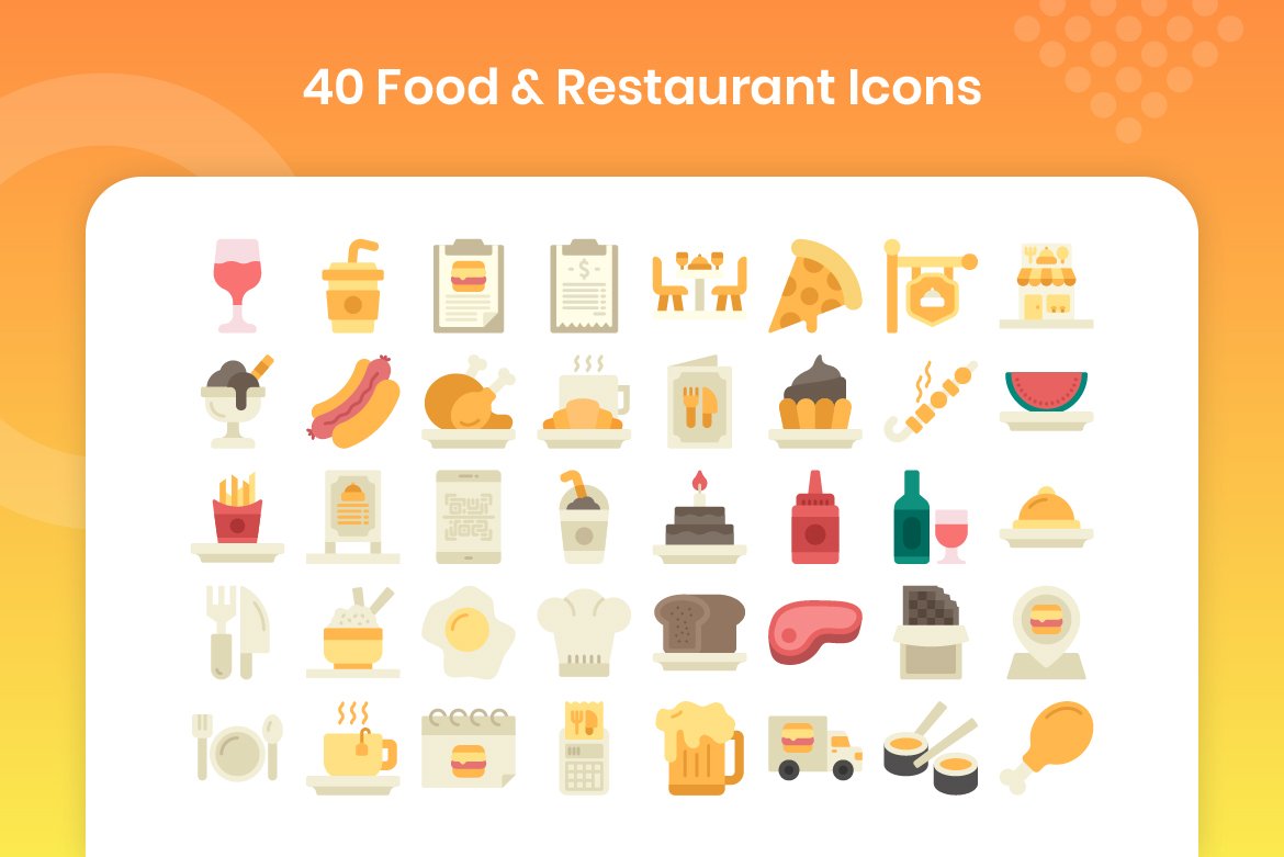 40 Food & Restaurant - Flat preview image.