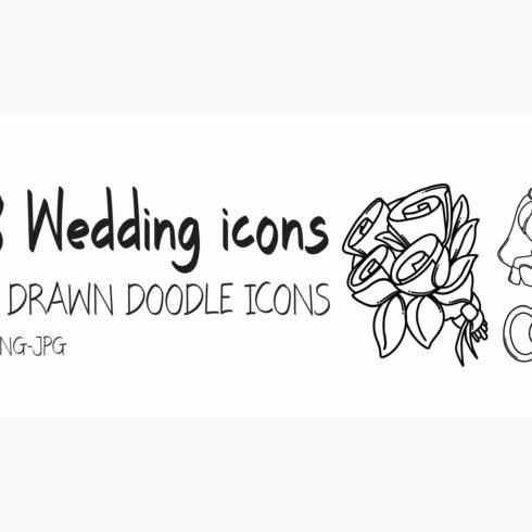 328 Wedding doodle icons cover image.