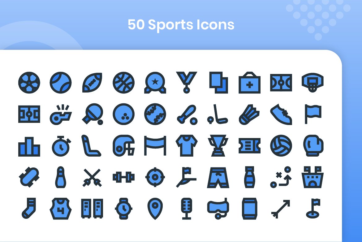 50 Sports - Filled Line preview image.