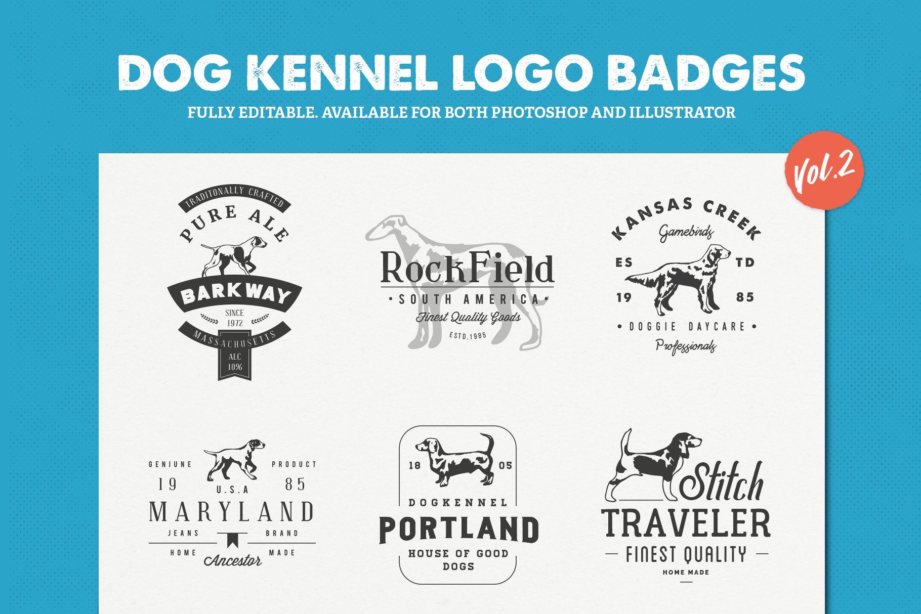 Dog Kennel Logo Badges Vol.2 cover image.