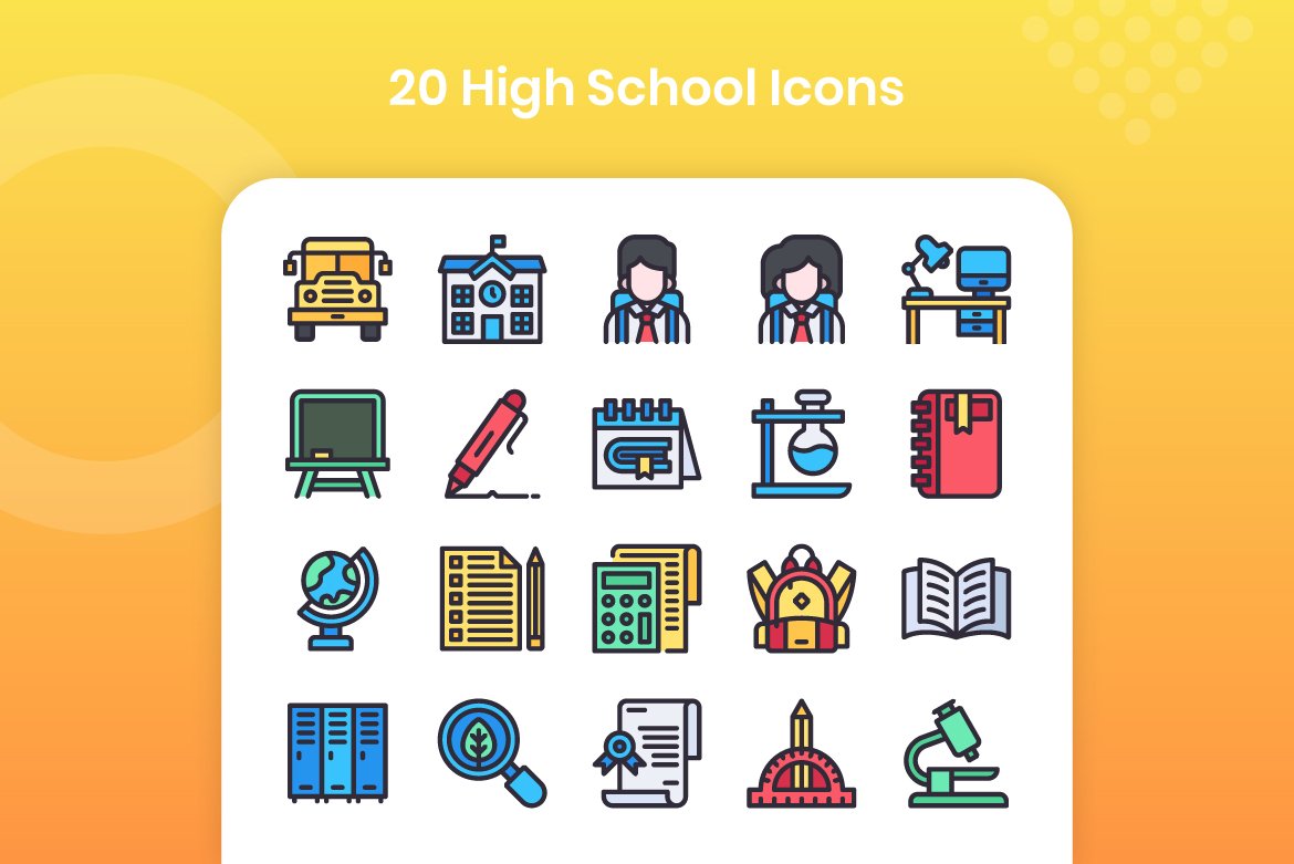 20 High School - Filled Line preview image.