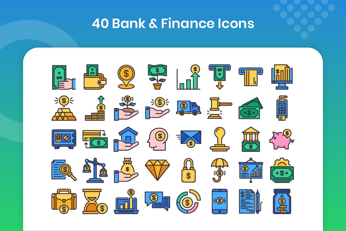 40 Bank & Finance - Filled Line preview image.