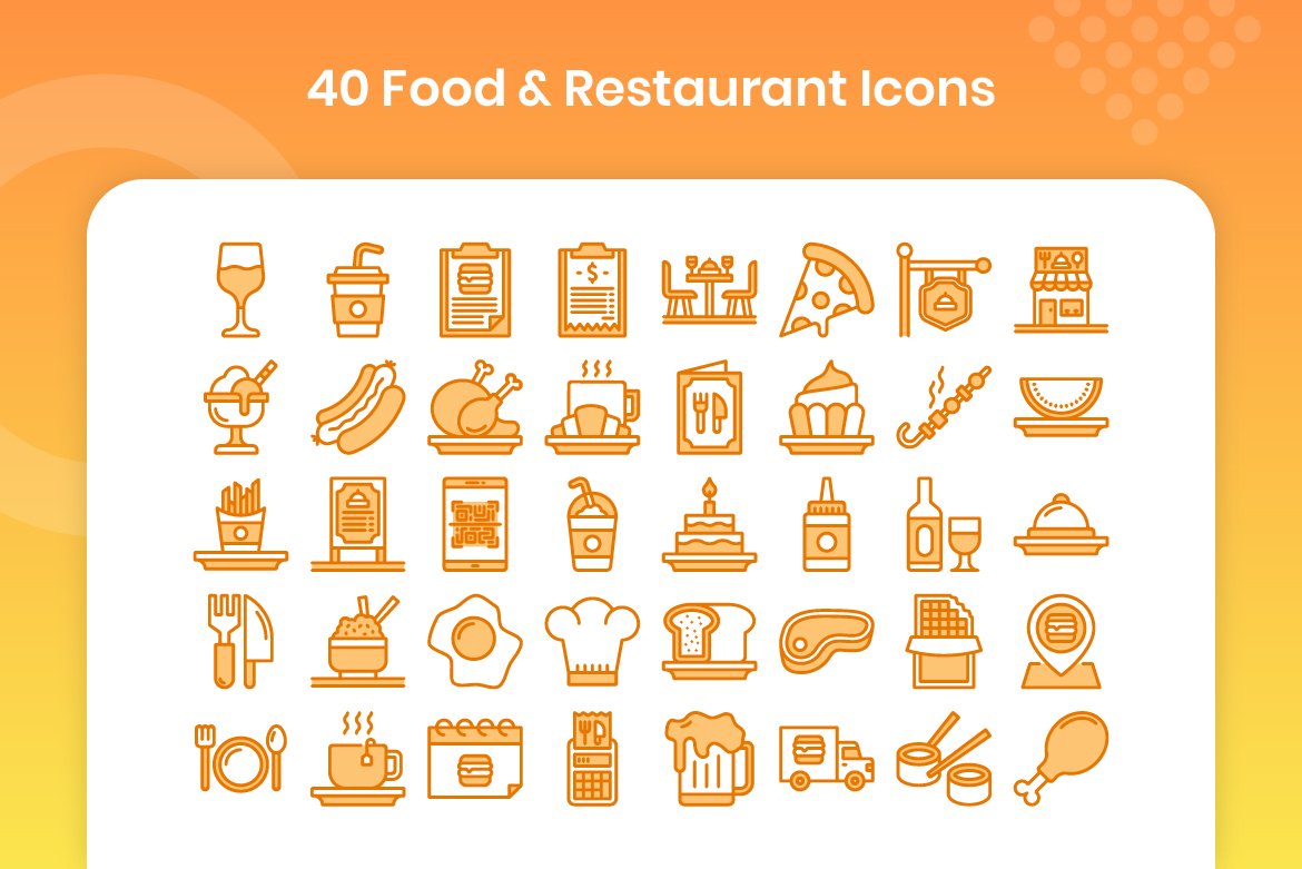 40 Food & Restaurant - Lineal Color preview image.