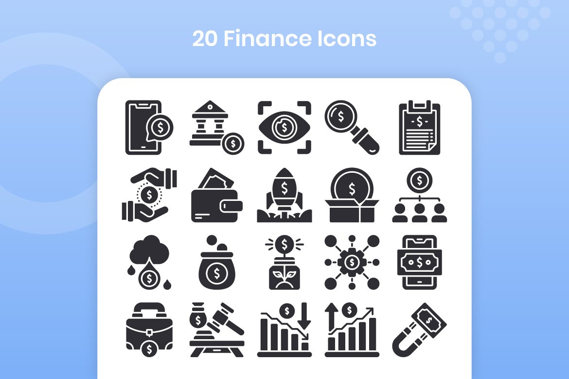20 Finance - Glyph preview image.