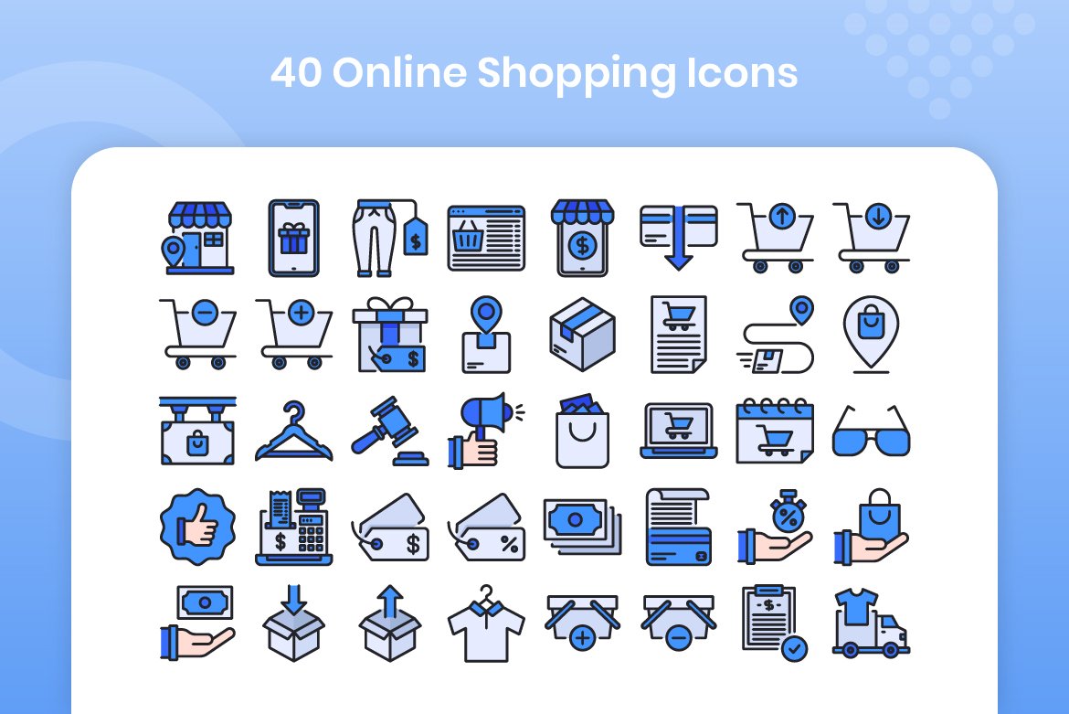 40 Online Shopping - Filled Line preview image.