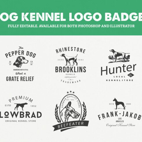 Dog Kennel Logo Badges cover image.