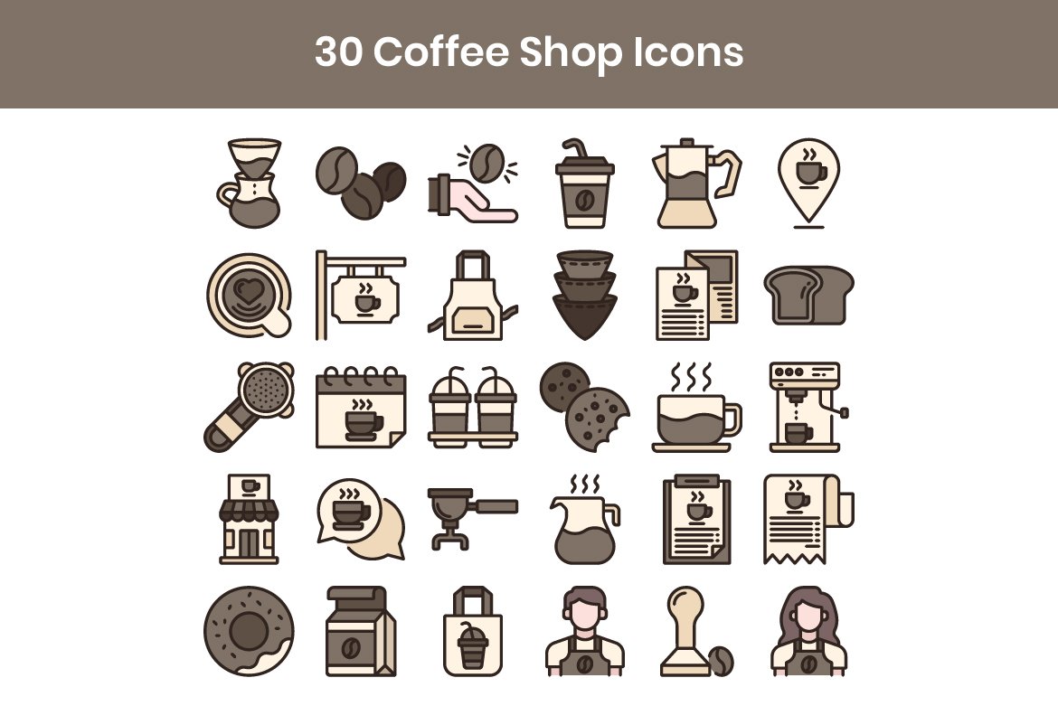30 Coffee Shop - Filled Line preview image.