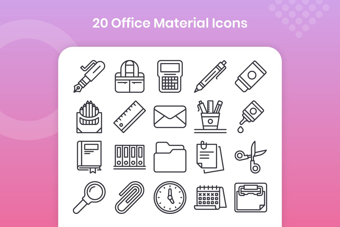 20 Office Material - Line preview image.