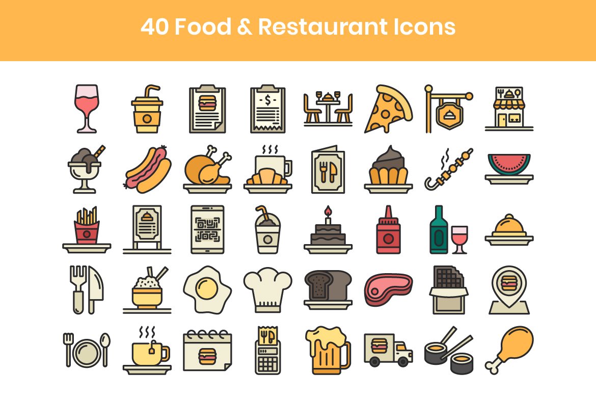 40 Food & Restaurant - Filled Line preview image.