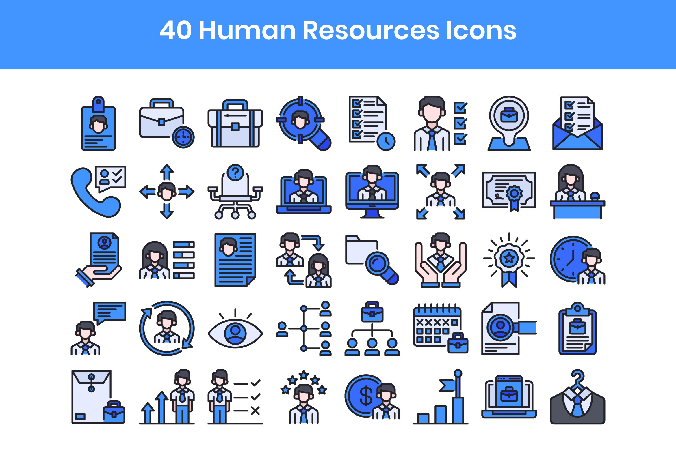 40 Human Resources - Filled Line preview image.
