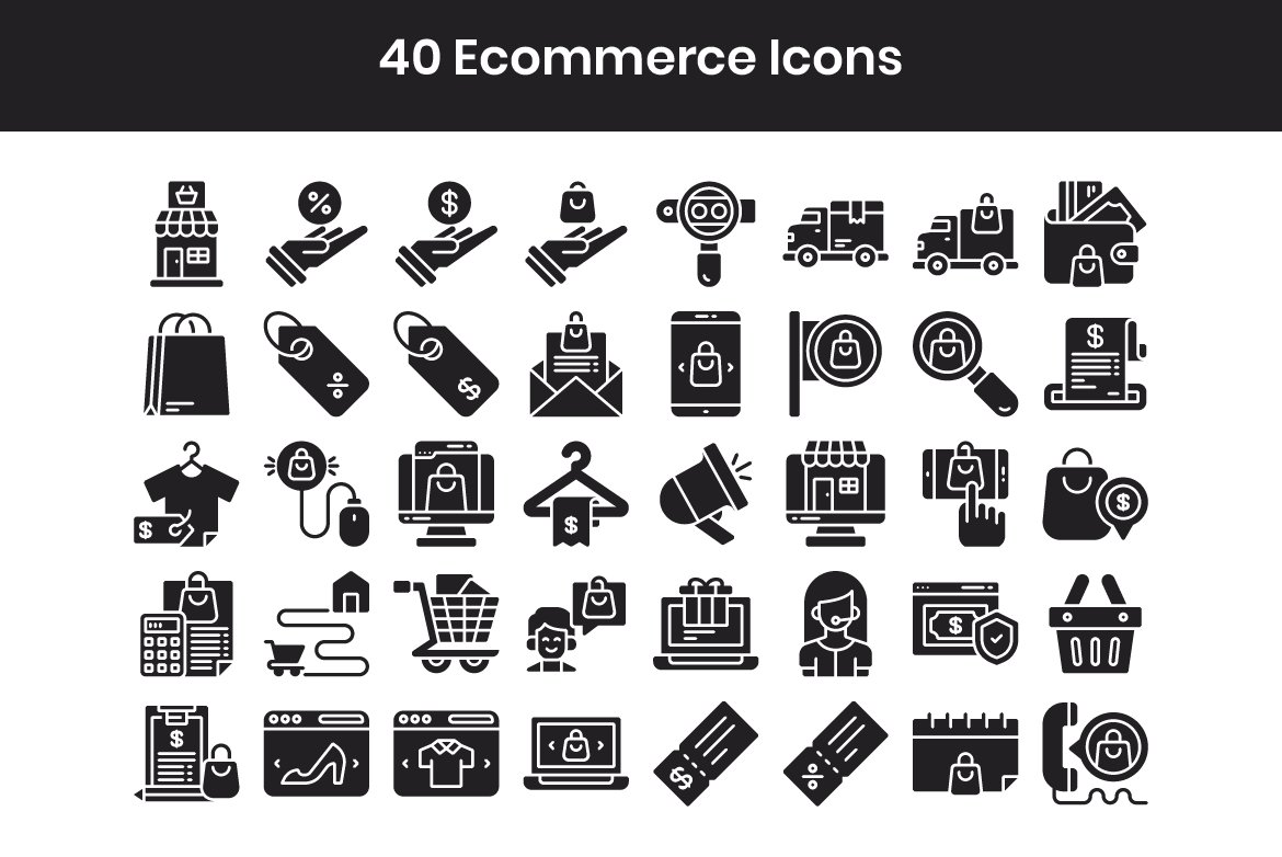 40 Ecommerce - Glyph preview image.