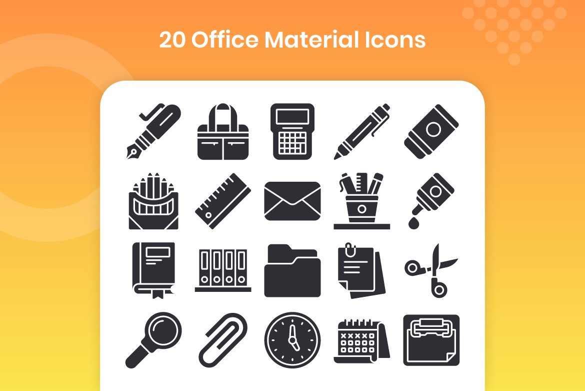 20 Office Material - Glyph preview image.