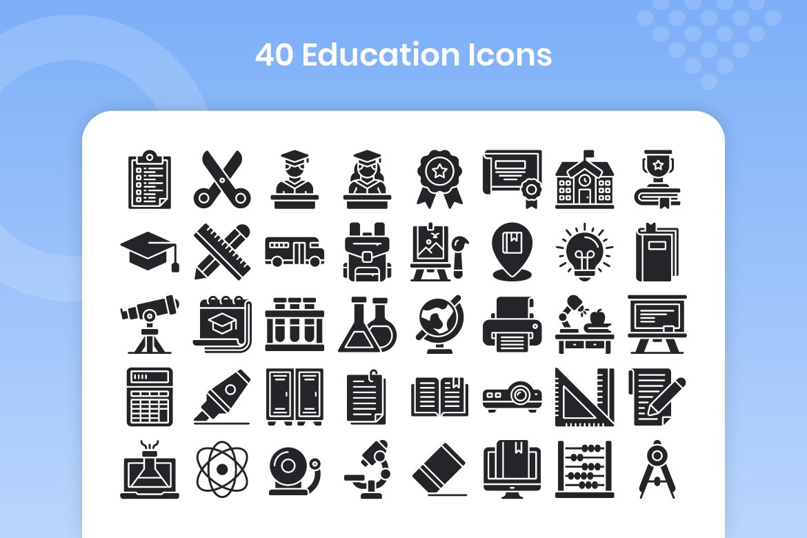 40 Education - Glyph preview image.