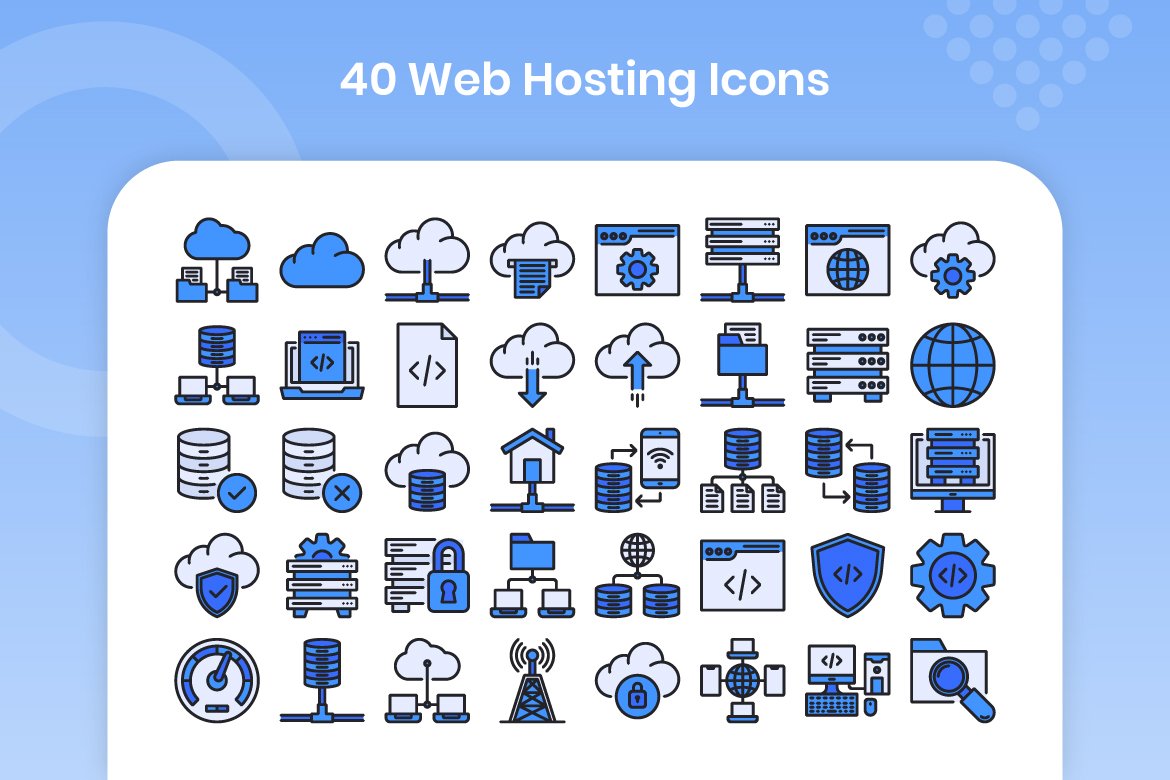 40 Web Hosting - Filled Line preview image.