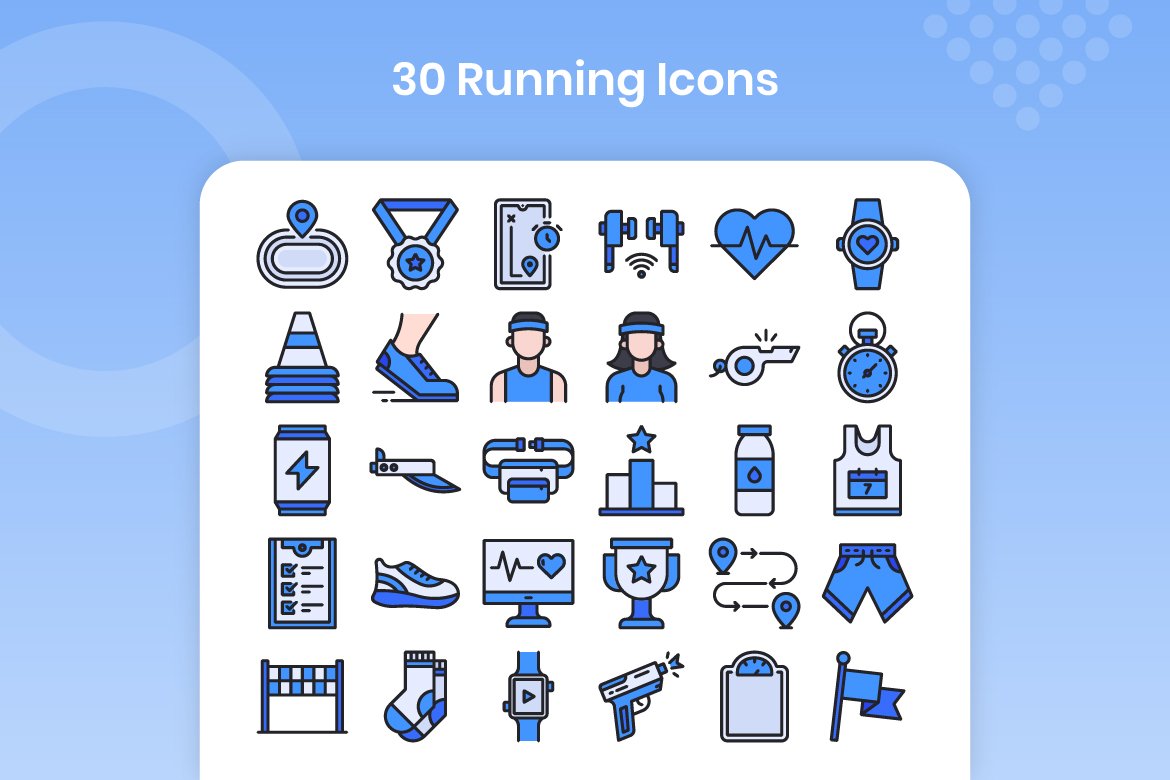 30 Running - Filled Line preview image.