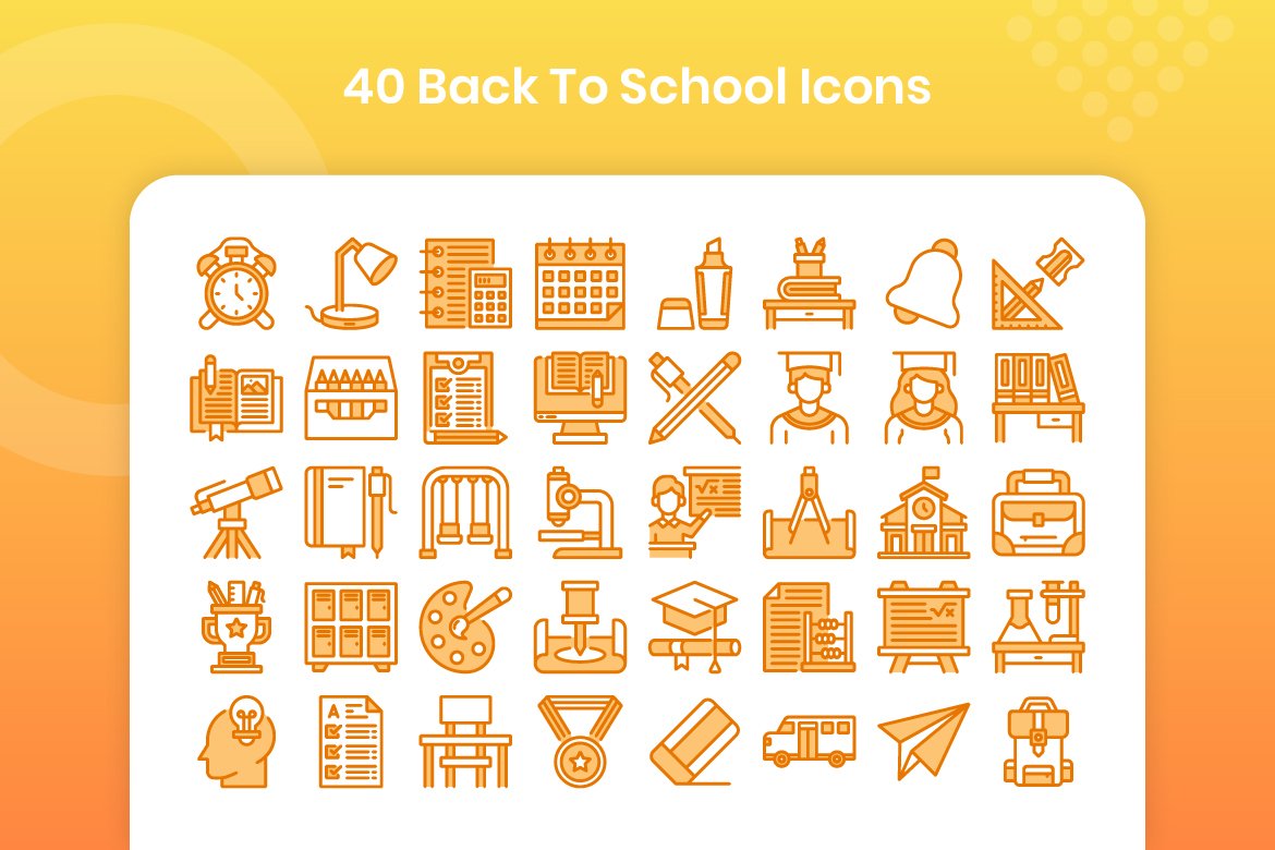 40 Back to School - Lineal Color preview image.