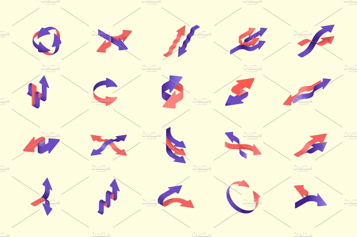 Isometric Arrow Icons preview image.