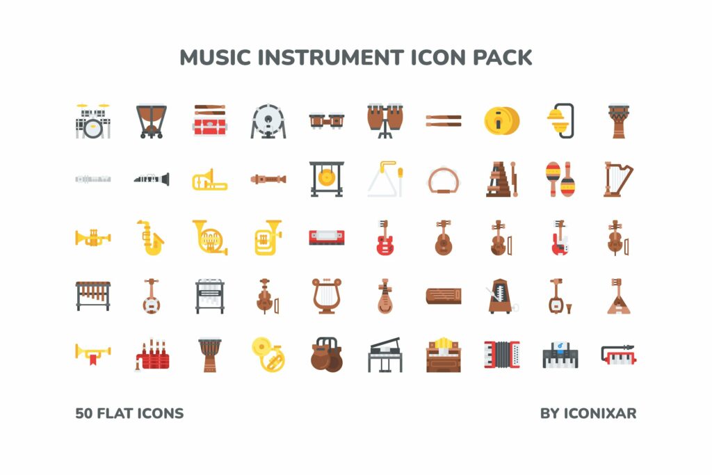 Music Instrument Icon Pack – MasterBundles