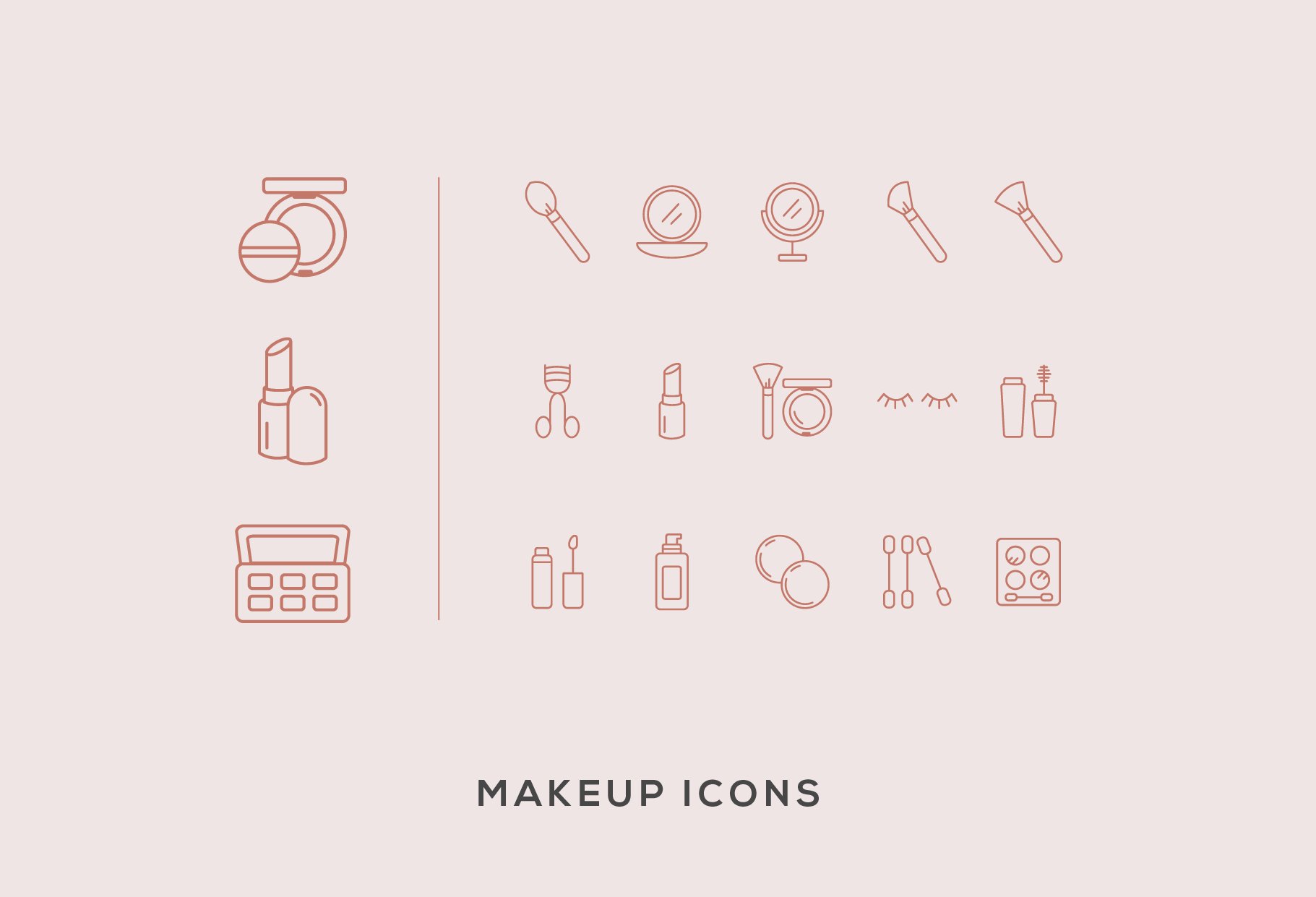 Cosmetics Line Icons preview image.
