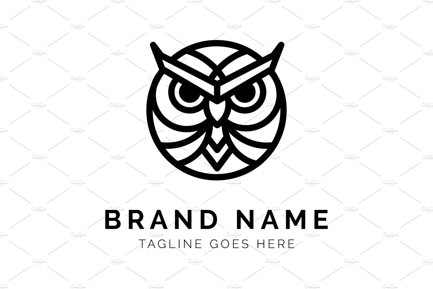Owl Logo Template preview image.