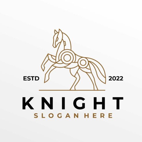 Lineart Knight Horse Tattoo Logo cover image.