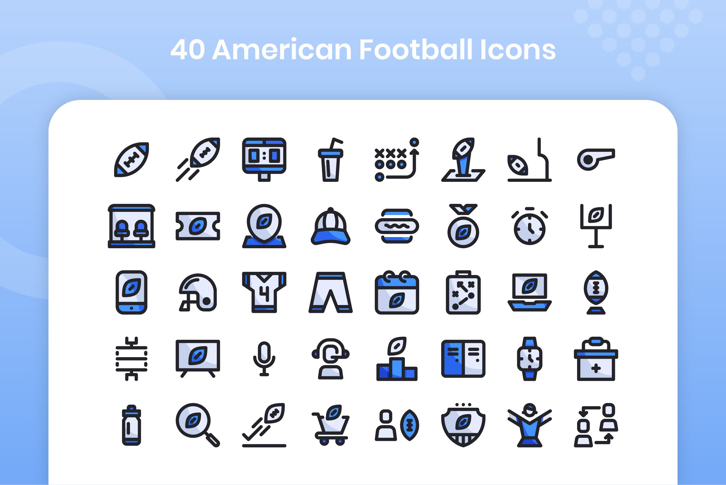 40 American Football - Filled Line preview image.