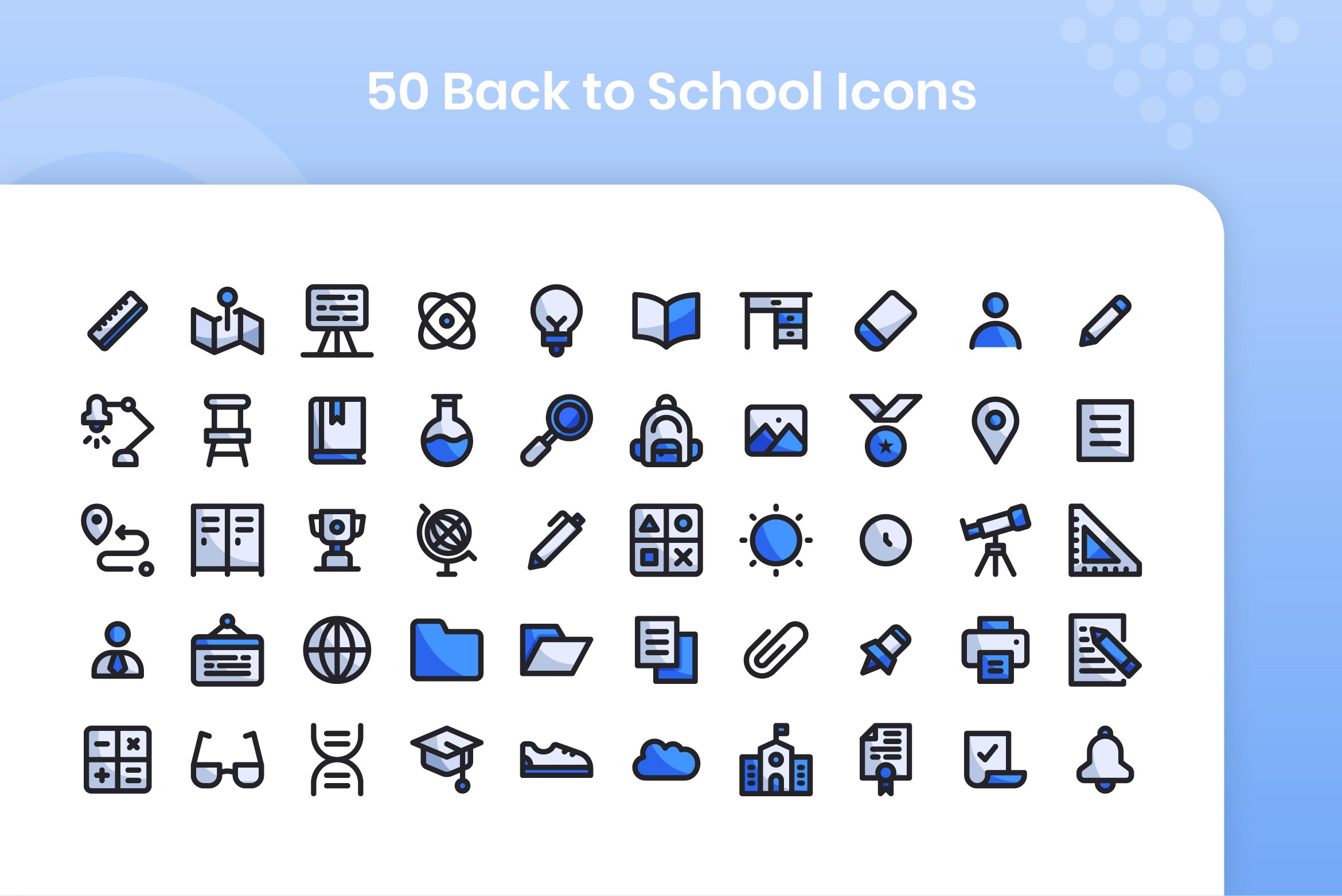50 Back to School - Filled Line preview image.