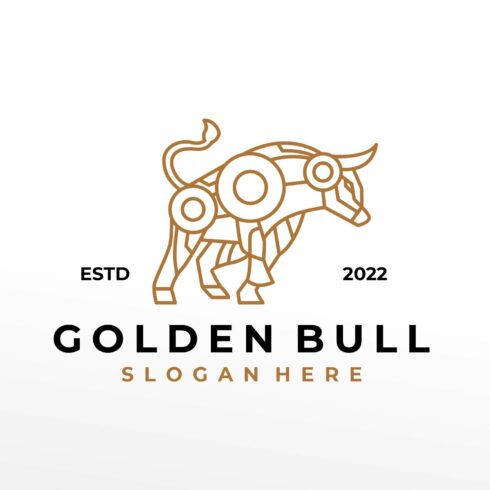 Luxury Line Art Heraldic Bull Logo cover image.