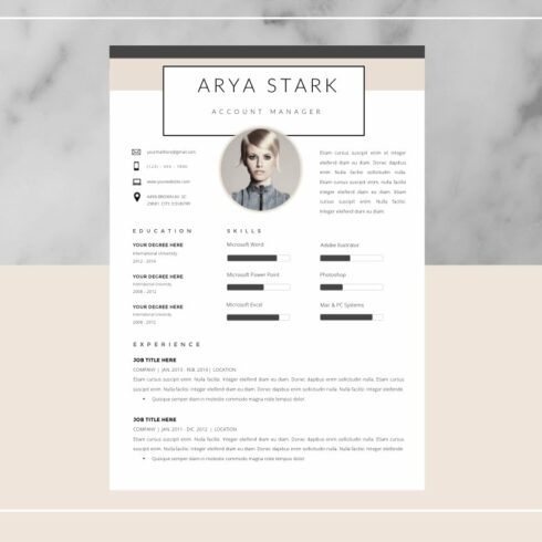 Ayra Stark Resume Template cover image.