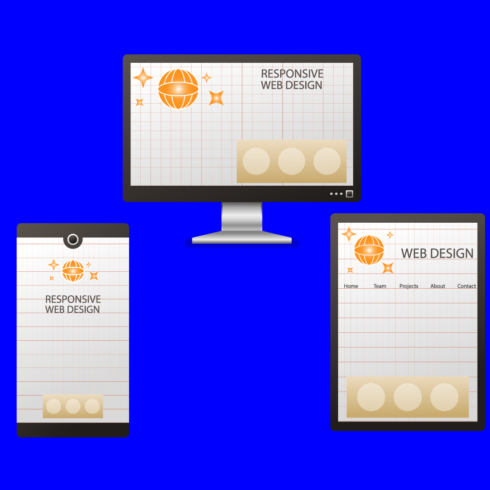 Free vector gradient responsive website design cover image.