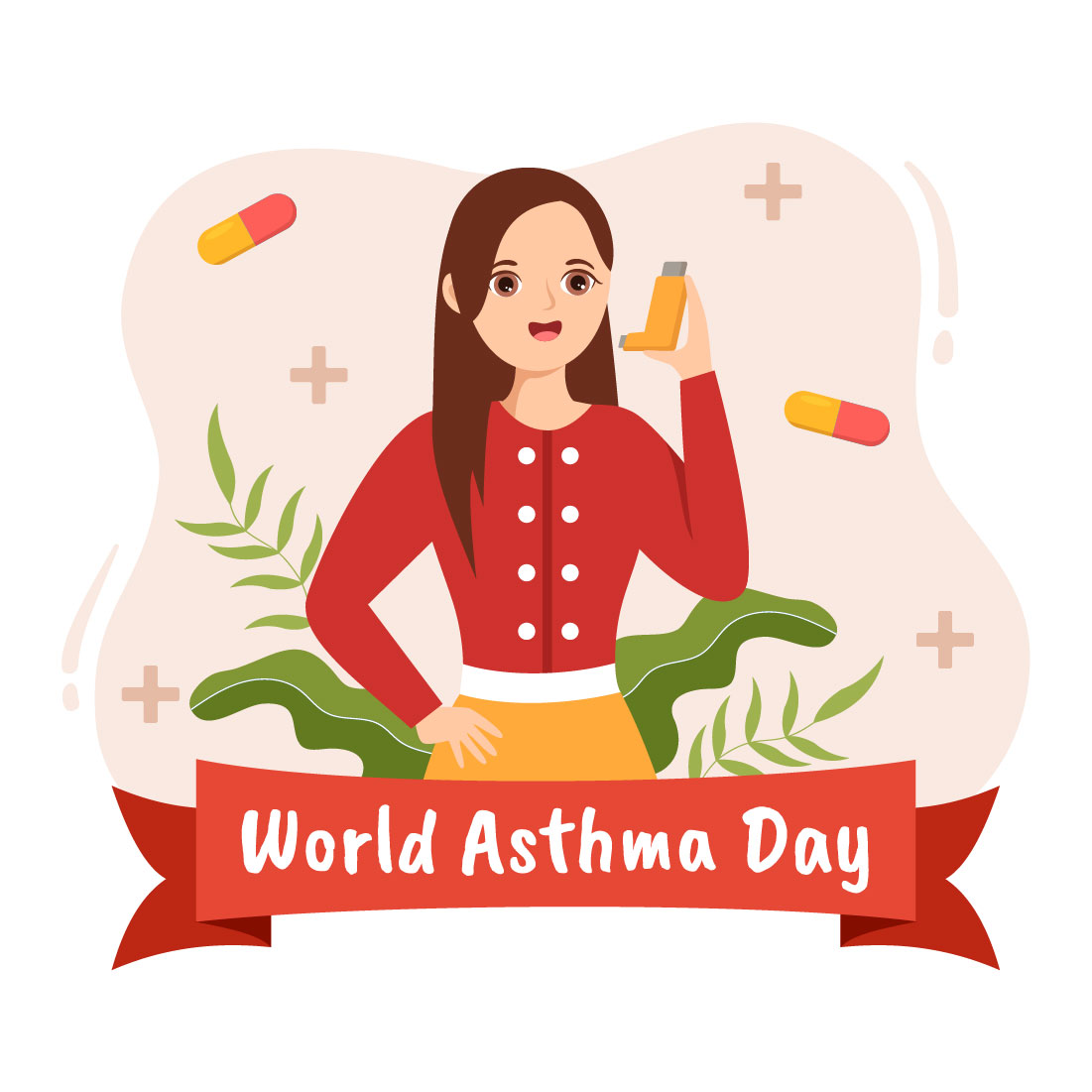 14 World Asthma Day Illustration preview image.