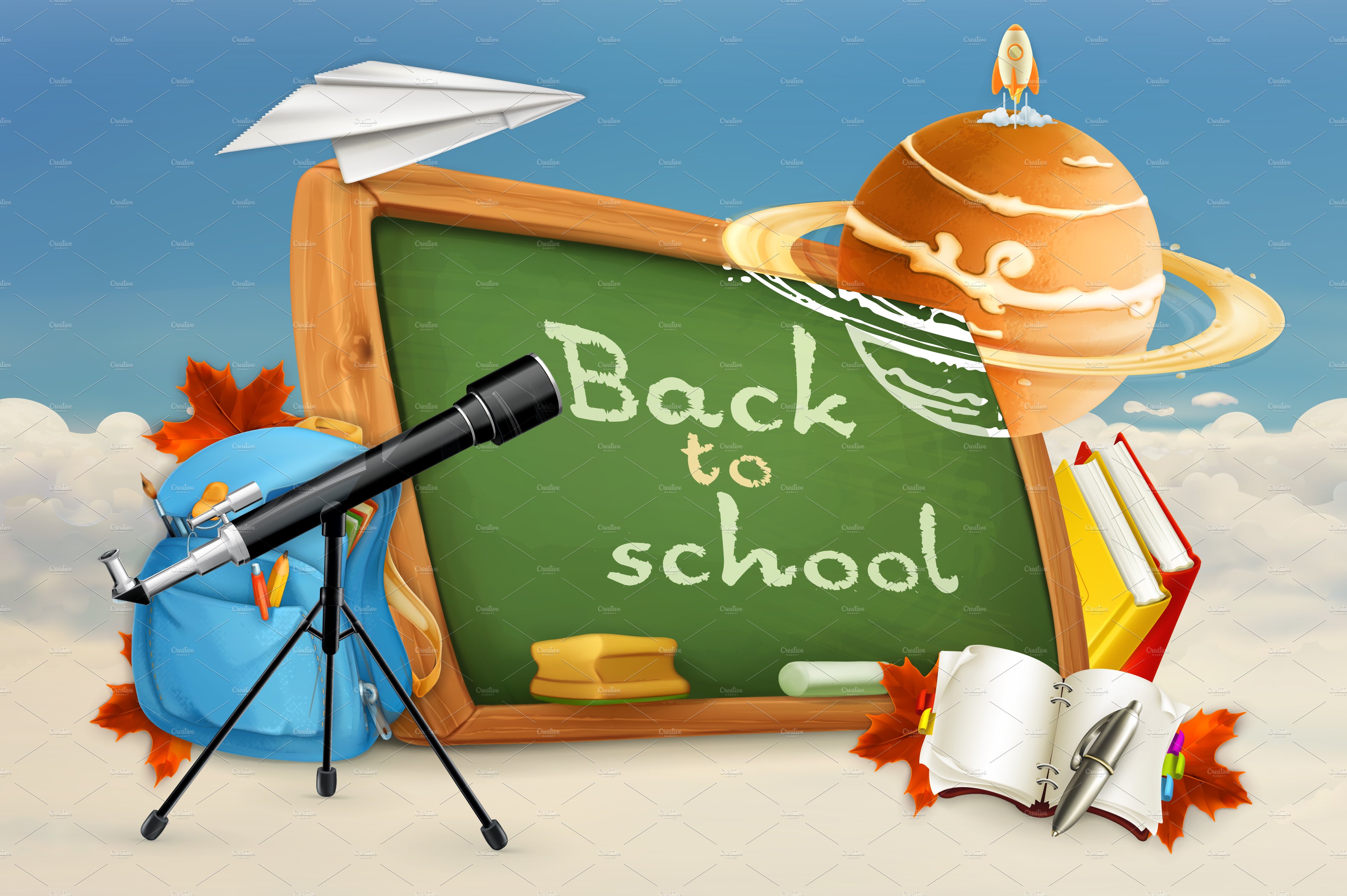 Back to school icons cover image.