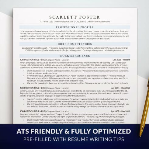 ATS Friendly Executive Resume / CV cover image.