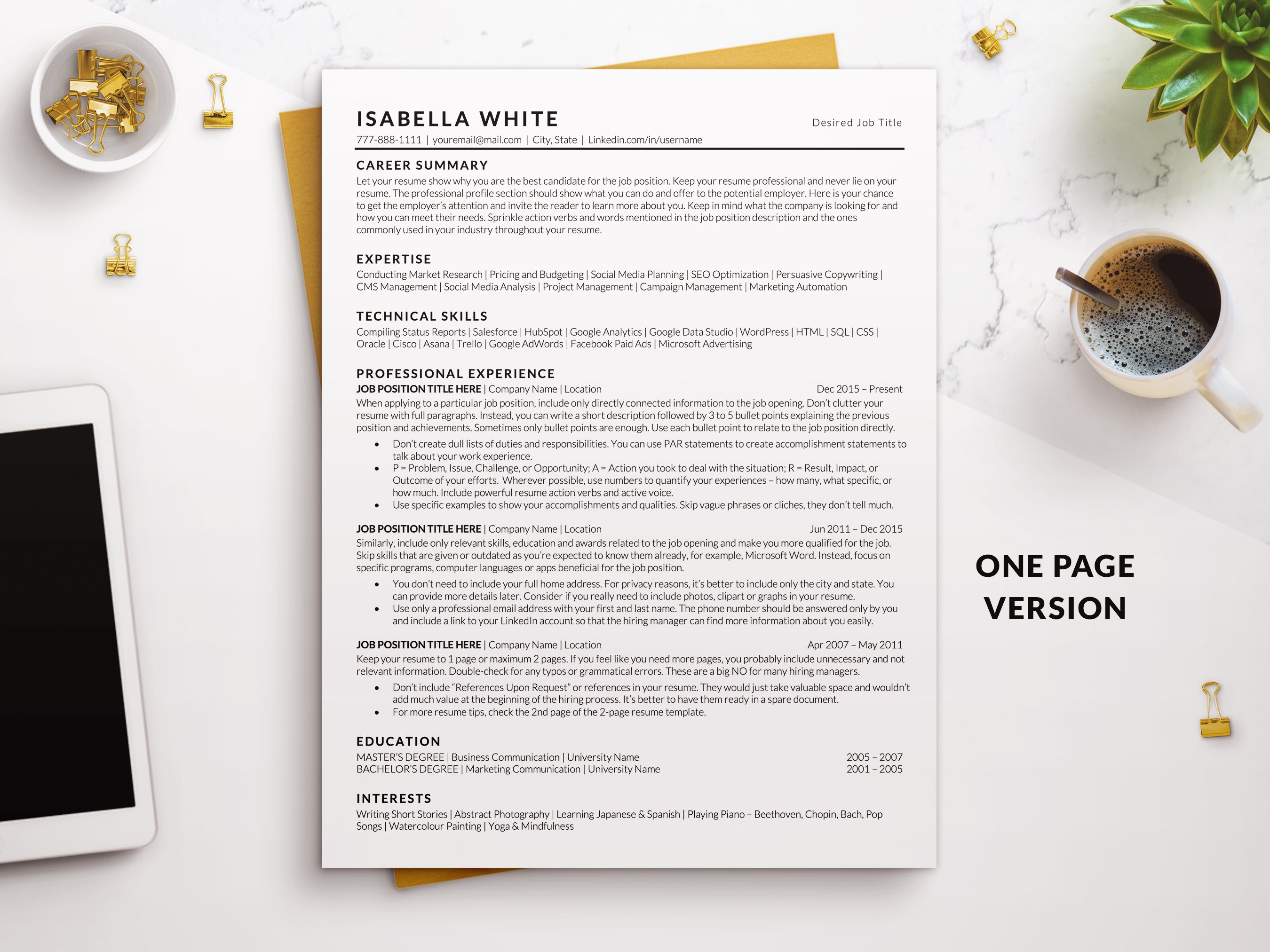 ATS Friendly Resume Template preview image.