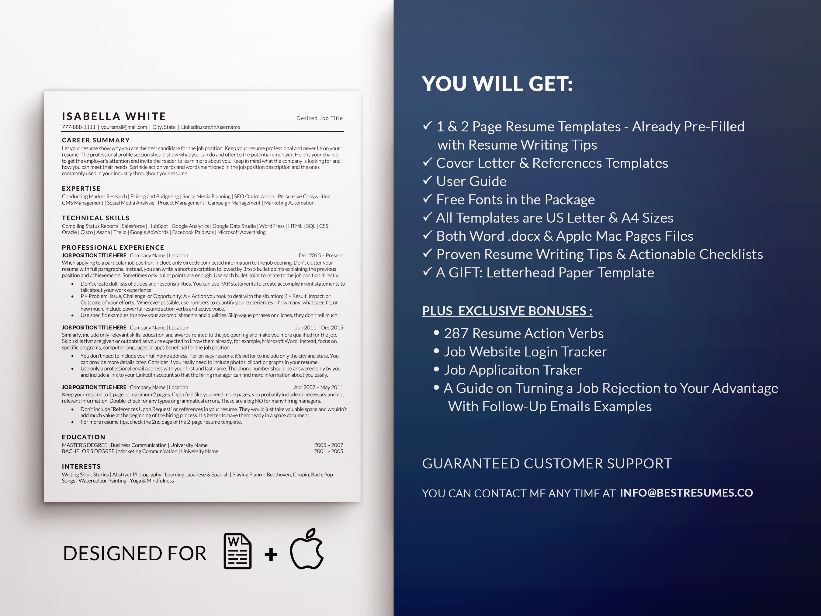 ats resume template for word resume toolkit isabella 967