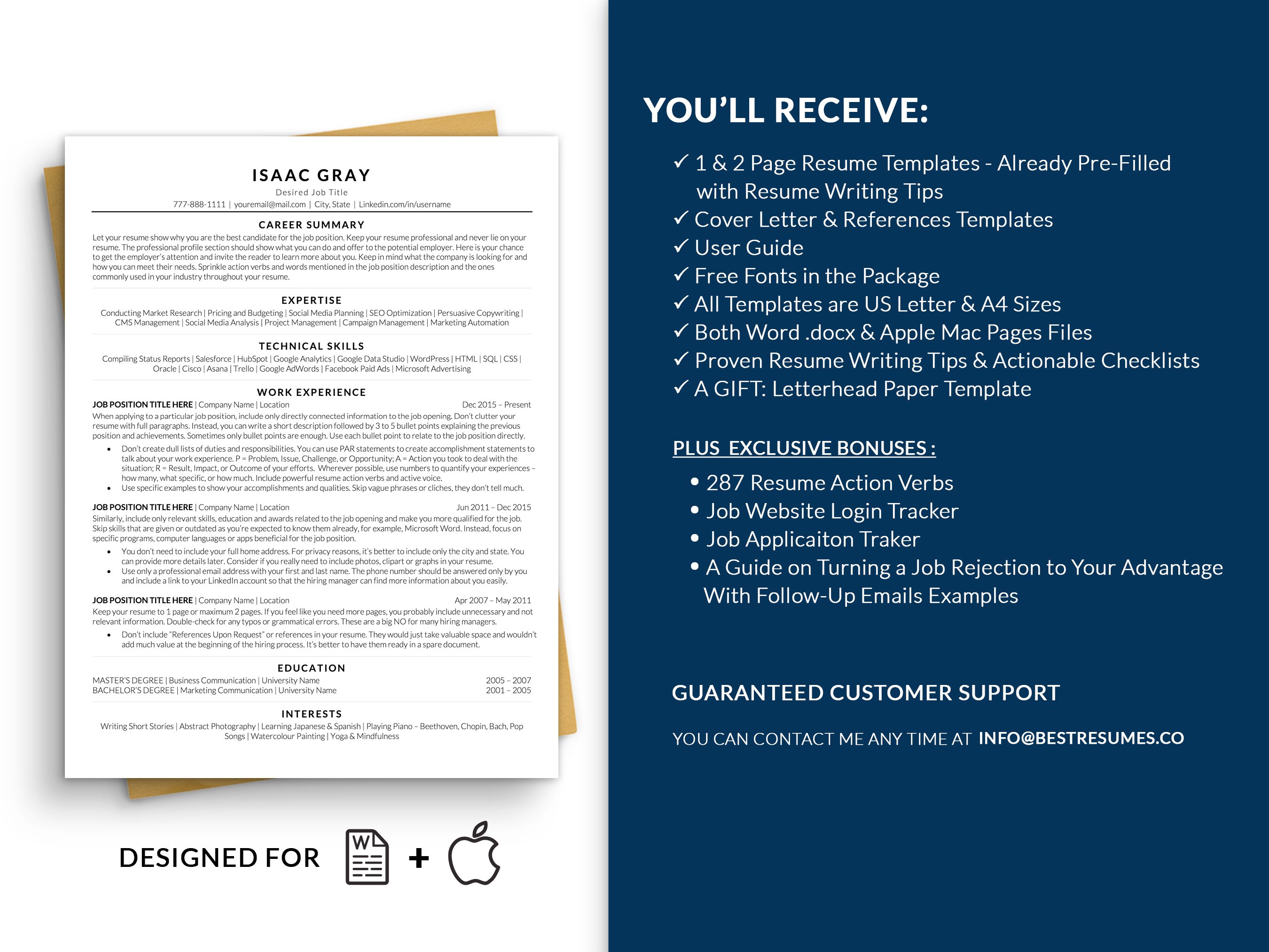 ats resume template word full resume package isaac gray 613