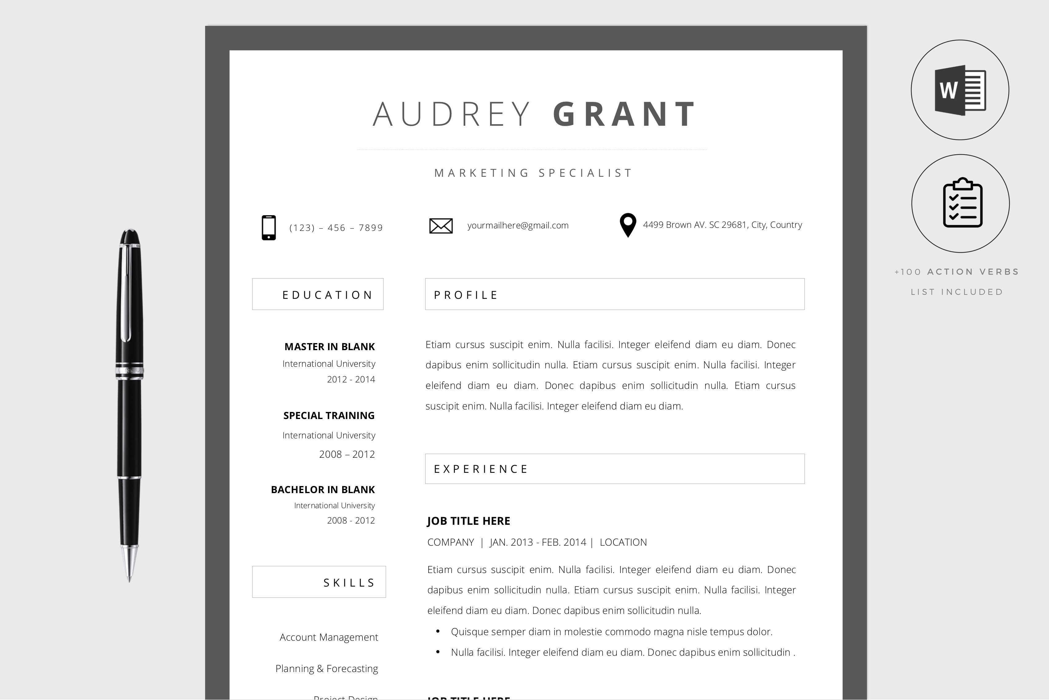 RESUME CV TEMPLATE WORD cover image.