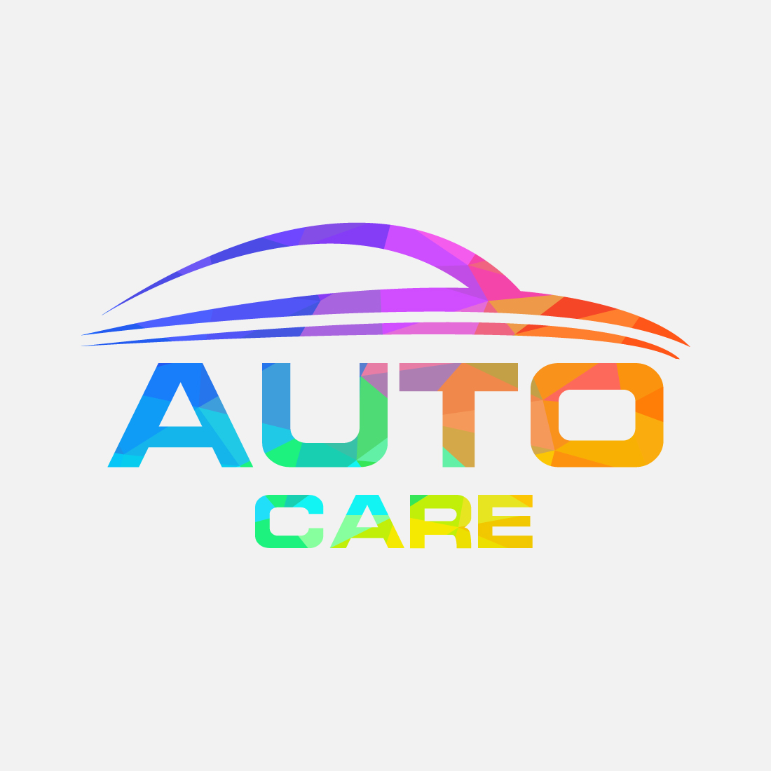 Low poly style logo sign symbol for the automotive business or company Geometric triangle shapes preview image.