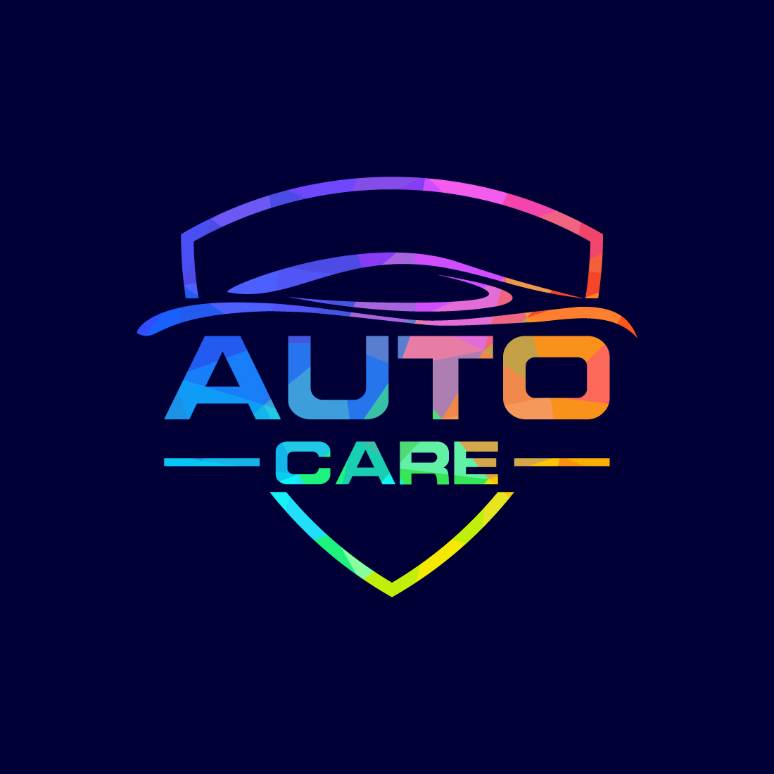 Low poly style logo sign symbol for the automotive business or company Geometric triangle shapes cover image.