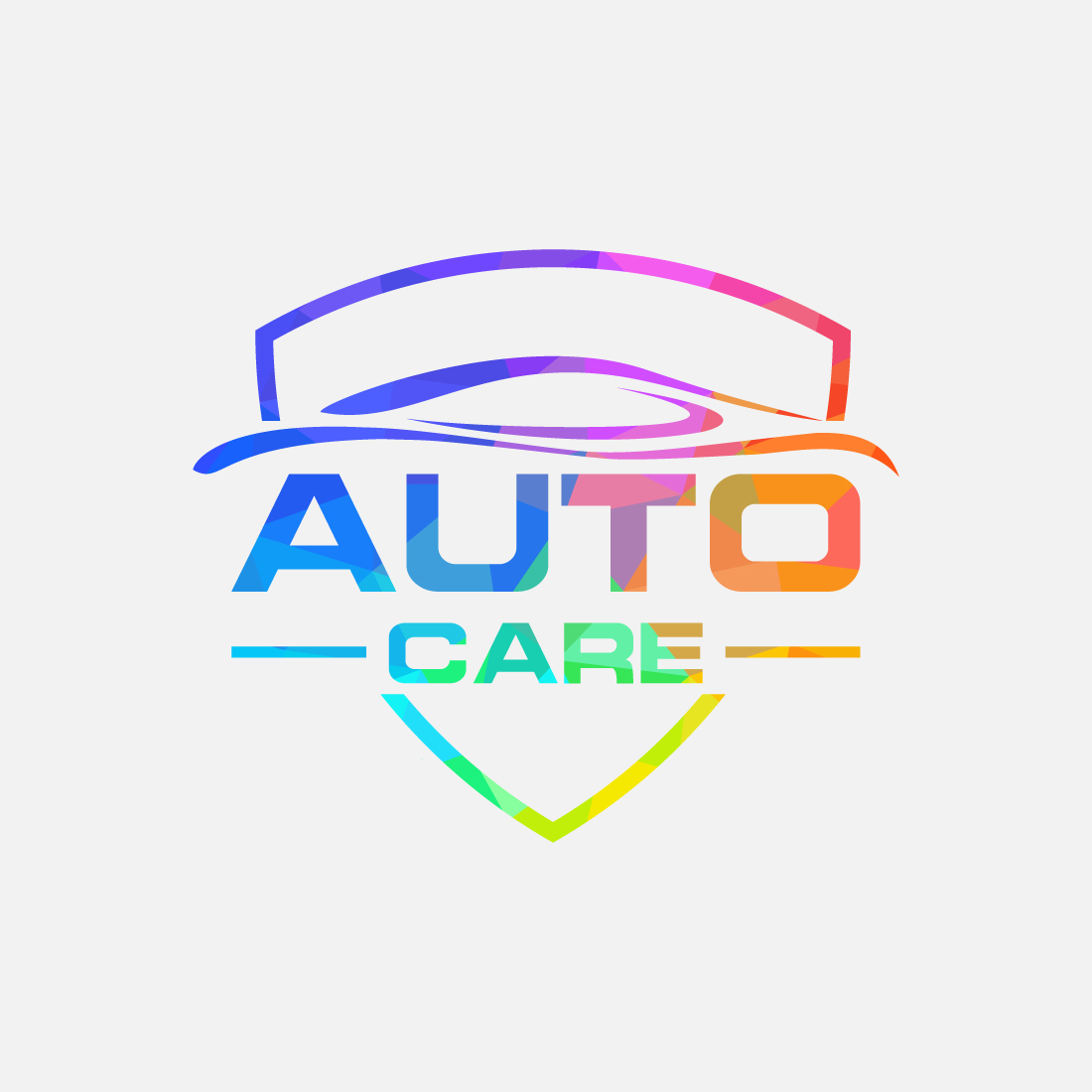 Low poly style logo sign symbol for the automotive business or company Geometric triangle shapes preview image.