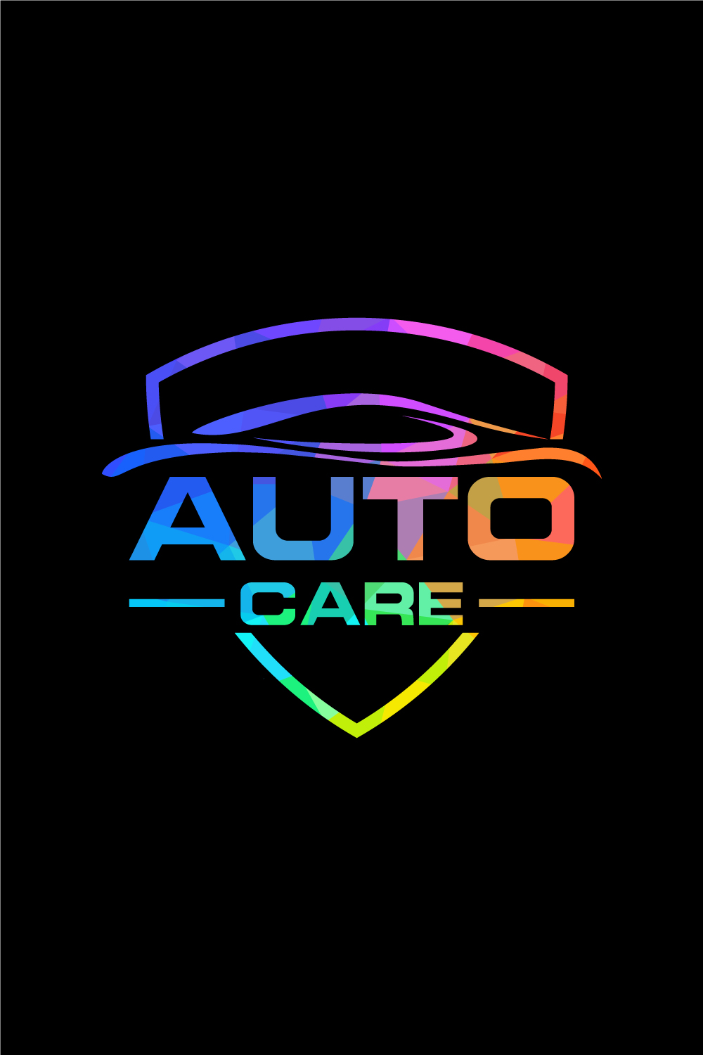 Low poly style logo sign symbol for the automotive business or company Geometric triangle shapes pinterest preview image.