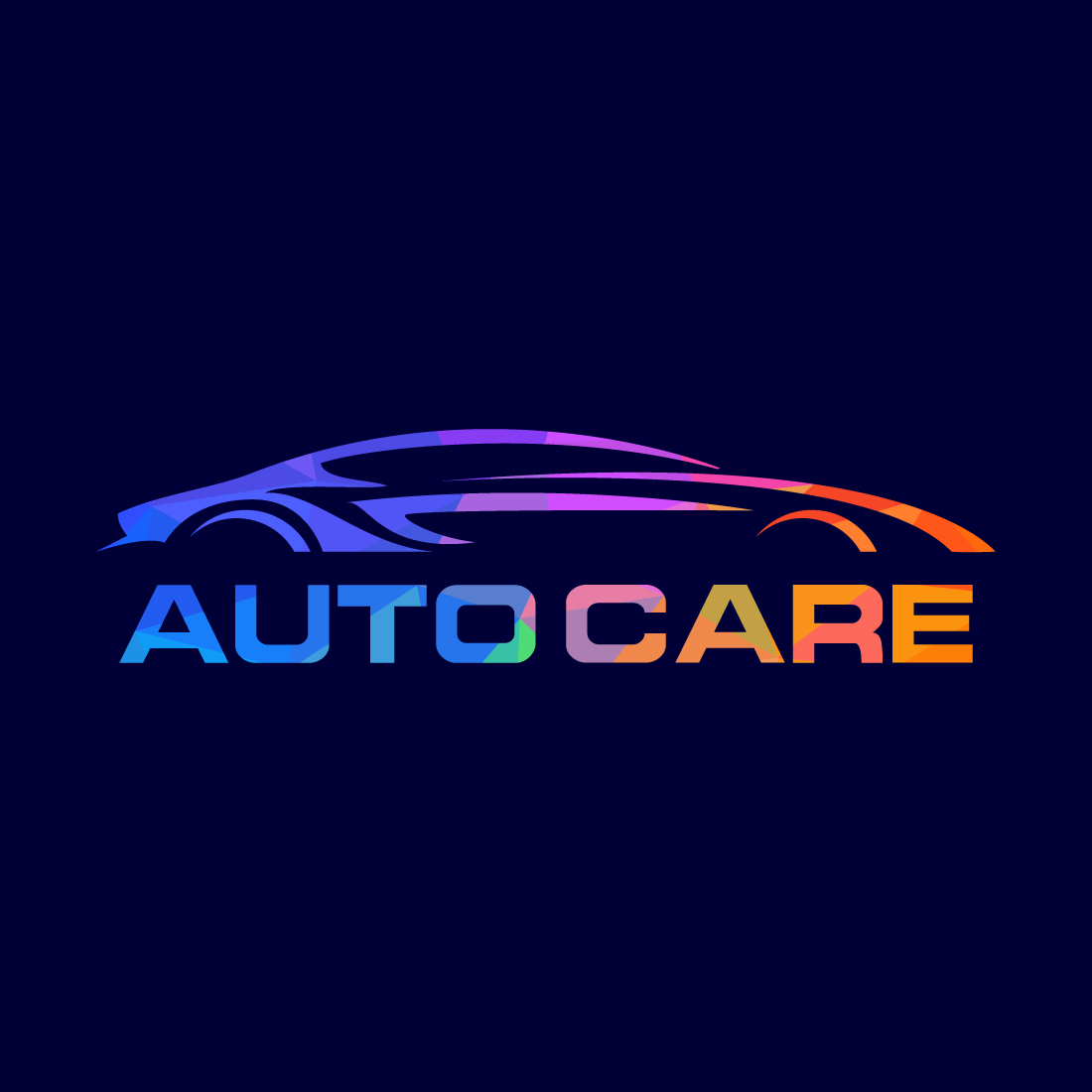 Low poly style logo sign symbol for the automotive business or company Geometric triangle shapes cover image.